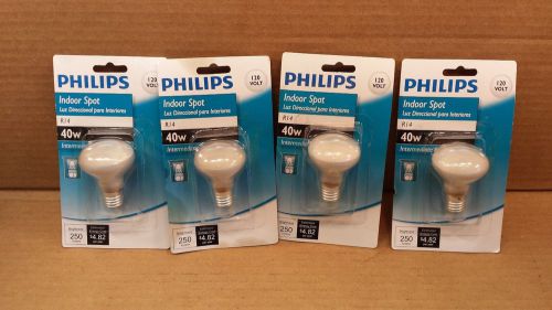 Lot of Four(4) Philips 40W Flood R14 120V Indoor Reflector Bulb Lamp