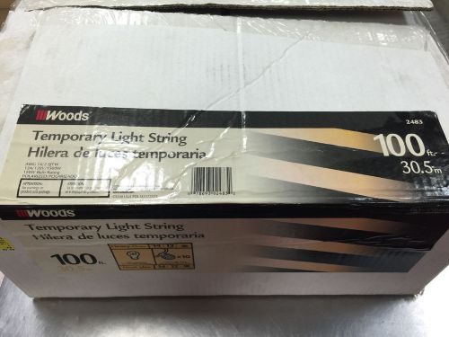 Woods 100Ft Contractor Light String Temp. Lighting for Work &amp; Camping Model 2843