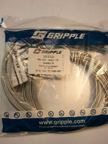 Gripple 3/8 stud, 10 ft length cable