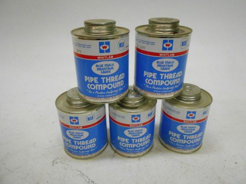 Lot of 5 Whitlam Blue Magic Industrial Grade Pipe Thread Compound - 1 Pint Each