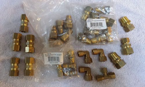 Brass compression fittings large assortment (29 total) new see description for sale