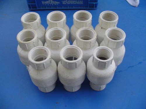 Lot of11 flo control 1-1/2&#034; check valves pvc threaded for sale