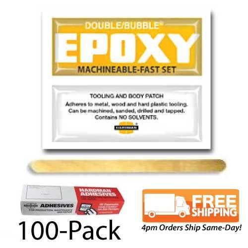 100-Pack - Hardman Double Bubble &#034;Yellow Label&#034; Machineable Epoxy #04002