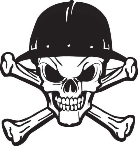 OILFIELD SKULL And Cross Bones Hard Hat Sticker Decal ROUGHNECK FREE SHIPPING!