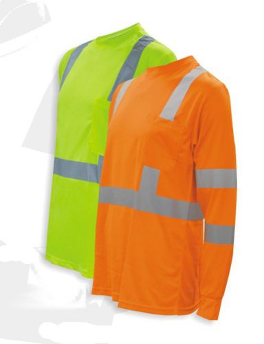 Class 3 Orange Hi-Viz Long Sleeve Fast Dry T-Shirt Size Medium