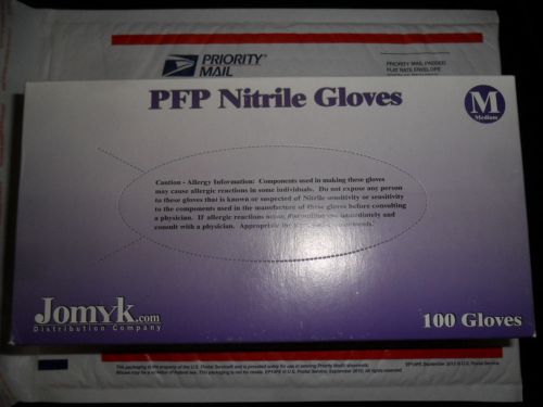 100 Nitrile Powder Free Glove -100 Gloves / Box - 1 Box - Size Medium Blue ASTM