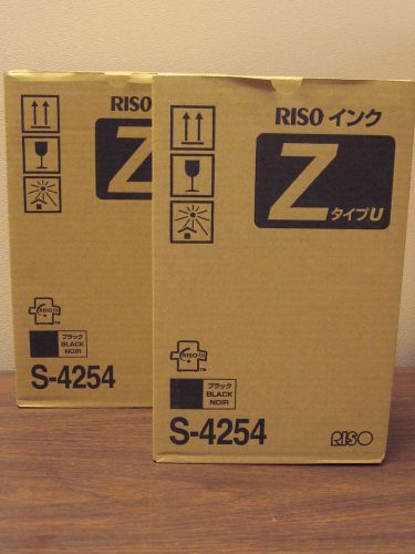 2 Boxes (4 Tubes) Genuine Riso Brand Black Ink Riso S4254, S-4254
