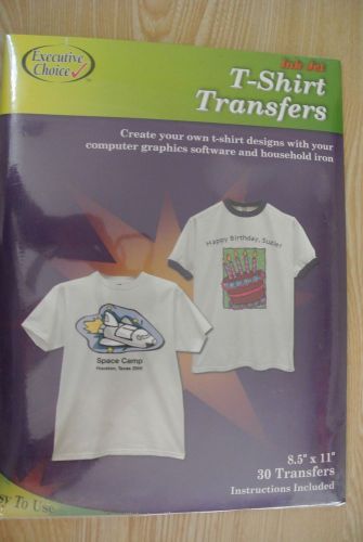 Executive Choice Ink Jet T-Shirt Transfers #637494 8.5x11 30 transfers NWT