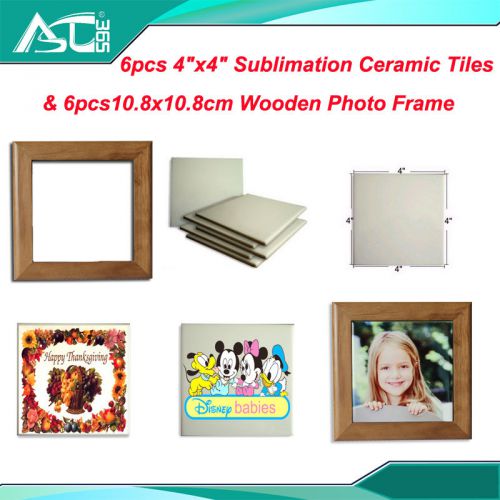 Christmas Sale! 12Sets 4*4&#034; Sublimation Ceramic Tile Press Wooden Photo Frame
