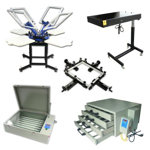 All Brand New Equipment Needed For 4 Color Silk Screen Printing DIY Business Kit