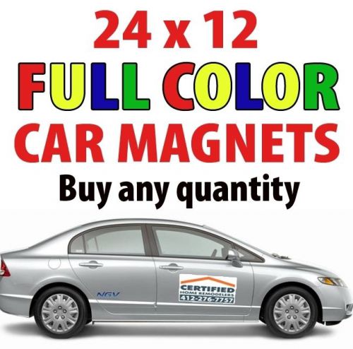 CAR MAGNET 24 x12 FULL COLOR UV RESISTANT INK HEAVY GUAGE BUY ANY QUANTITY
