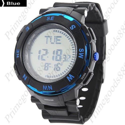 LED Light Digital Sports High Quality Silica Gel Men&#039;s Wrist Wristwatch Blue