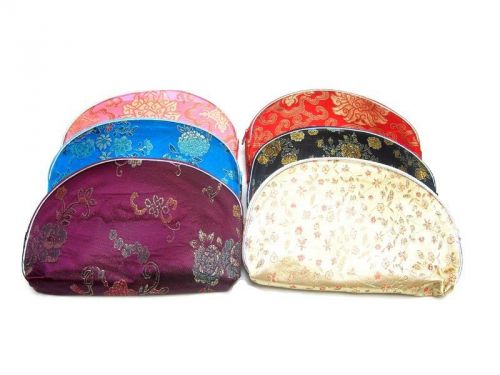 6 Sets Assorted Color &amp; Size Chinese Silk Zipper  Pouches 5pcs/set 30pcs Total