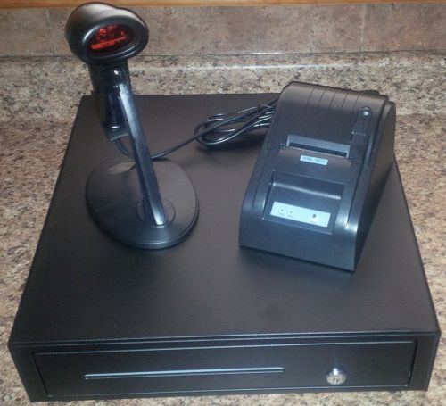 Point of Sale Bar Code Scanner, Cash Drawer, and Thermal Printer