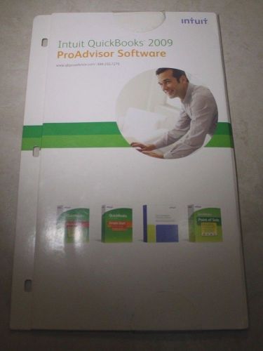 Intuit Quickbooks 2009 ProAdvisor software bundle, 4 Software disks. Sealed