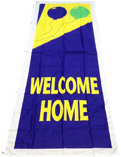 Welcome Home Balloons - 3&#039;x8&#039; Vertical Flag