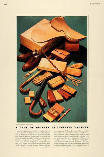1938 Print Equestrian Fashion Saddle Wallet Gloves Crop ORIGINAL HISTORIC ESQ1