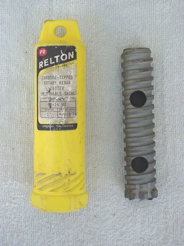 Relton RB-16 HO Carbide Tipped Rotary Rebar Cutter ~ 1&#034; x 4&#034; Drill Bit With Case