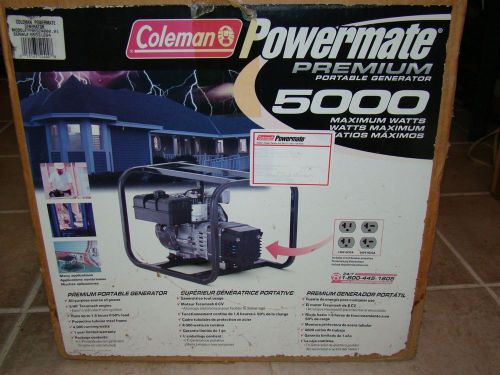 Coleman Powermate Premium Gasoline 5000 portable generator-new