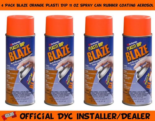 4 Pack Blaze Orange Plasti Dip 11oz Spray Can Rubber Coating Aerosol For Car Rim