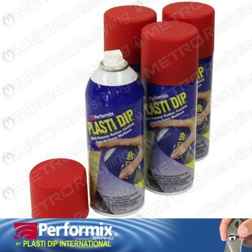 4 PACK PLASTI DIP Mulit-Purpose Rubber Coating Spray RED 11oz Aerosol