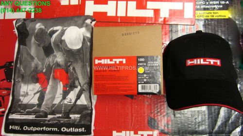 HILTI SHOTS .25 CAL 6.3/10 ,YELLOW , 10 BOXES OF 1000, FREE HILTI HAT, FAST SHIP