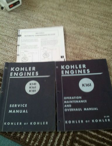 KOHLER ENGINE SERVICE MANUAL &amp; OVERHAUL MANUAL K141 K161 K181