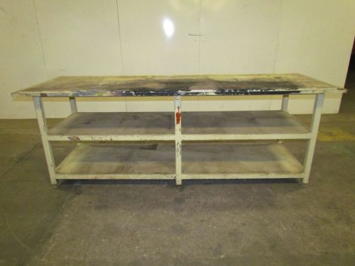 Heavy duty industrial steel top workbench welding table w/oil drain 100x34&#034; for sale