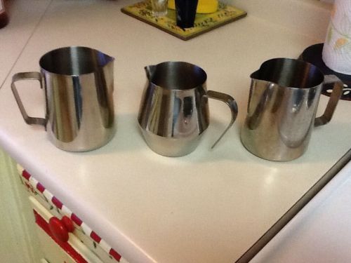 3 Stainless Steel Frothing Froth Pitchers for Expresso Machines