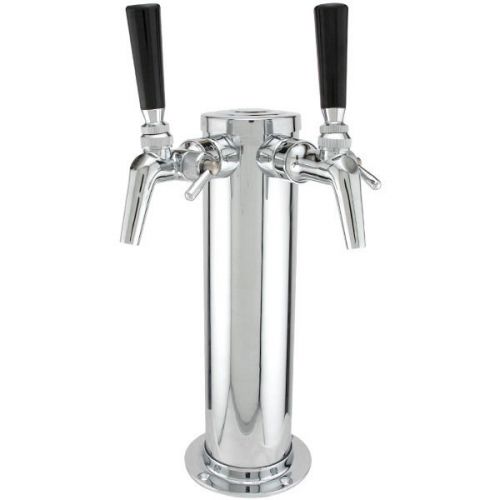 Double tap stainless steel draft beer tower - perlick 650ss flow control faucets for sale