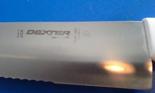 10-inch scalloped chef knife. sani-safe by dexter russell #s145-10sc. stainless for sale