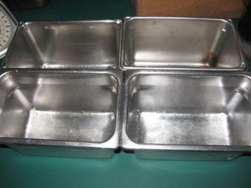 (6) Steam Table Pans 1/4 Size 6.5&#034;x10.5&#034;,6&#034; Stainless Steel