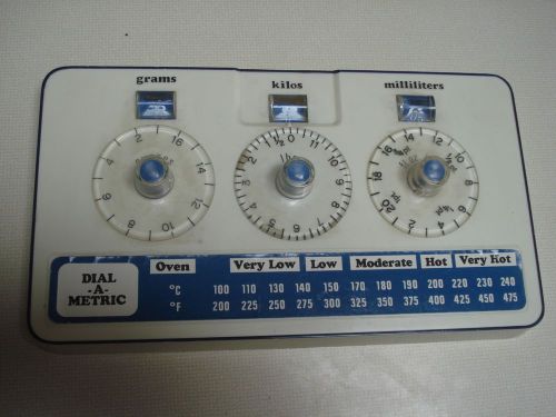 Dial-A-Metric Oven Grams Kilos &amp; Milliliters Conversion Kitchen Science Device