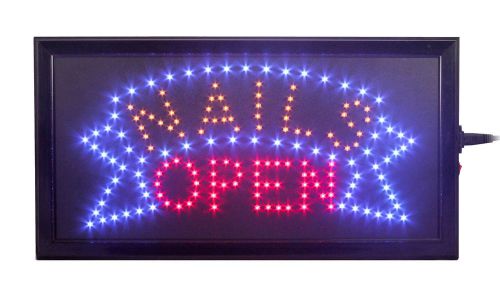 Bright LED neon Nails Salon Animated Open Sign Bright Store Display