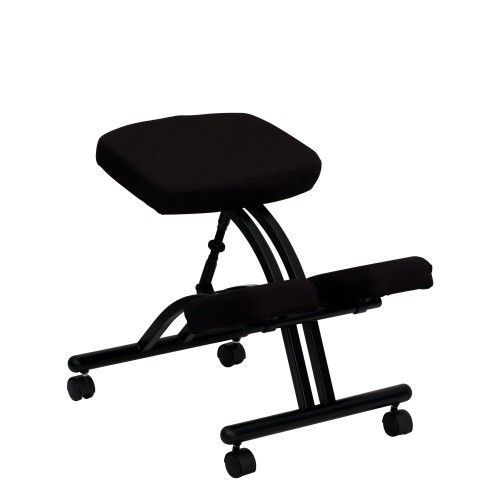 Flash Furniture WL-1420-GG Mobile Ergonomic Kneeling Chair in Black Fabric