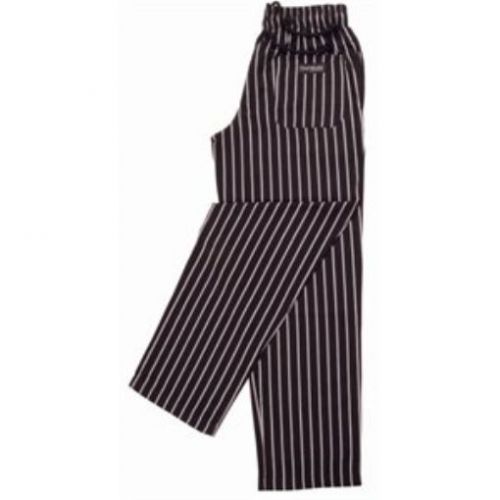 Chef Works GSBP-000 Yarn Dyed Designer Baggy Pant  Black and White Chalkstrip  S
