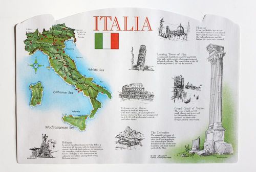 PAPER PLACEMATS CASE OF 1,000 ITALY DESIGN FREE SHIPPING