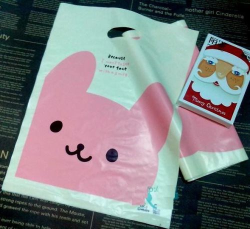 Wholesale Lot :100PCS pink bear Plastic Gift bag, shopping bag 13*20cm