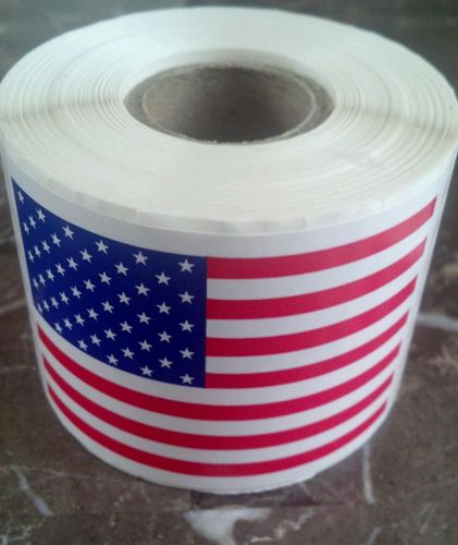 2 x 3  AMERICAN / USA FLAG LABEL STICKER (25 labels) flag 2x3