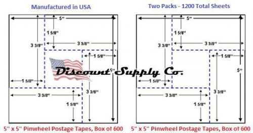 5X5 Pinwheel Postage Meter Tapes Pitney Bowes Hasler Neopost 2 pk/two pack 1200