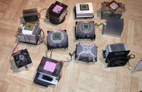 Lot of 12 Heat sinks and 8 CPU fans