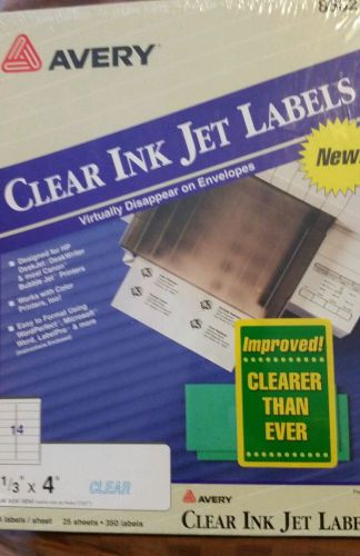Avery Clear Ink Jet Labels 8662 1 1/3 x 4 - 14 Labels 25 Sheets - 350 Labels