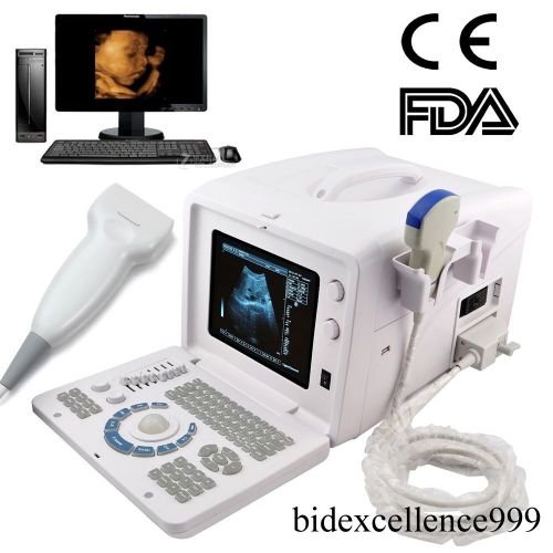 Portable Digital Ultrasound Machine Scanner Convex Linear 2 Probes External 3D