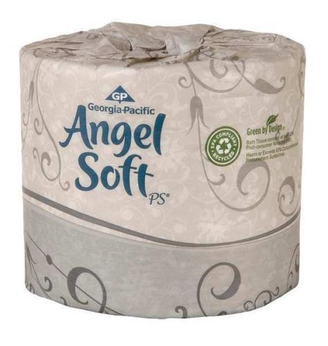 GEORGIA PACIFIC 16880 Toilet Paper, Angel Soft ps, 2-Ply, 150&#039; Roll,  Pack 80