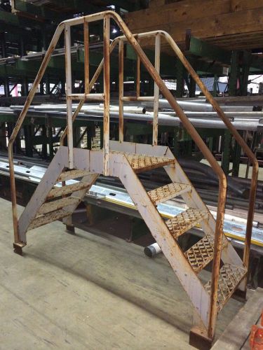 44&#034; steel crossover ladder 5-steps x 24&#034;wide, serrated steps for sale