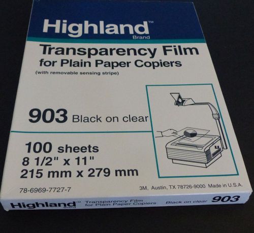 3M HIGHLAND TRANSPARENCY FILM 903 Removeable Stripes 100 Sheets NEW NIB