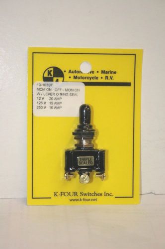 K-FOUR (ON)-OFF-(ON) MOMENTARY SWITCH w/SCREW TERMINALS--12VDC-20A (16-103ST)