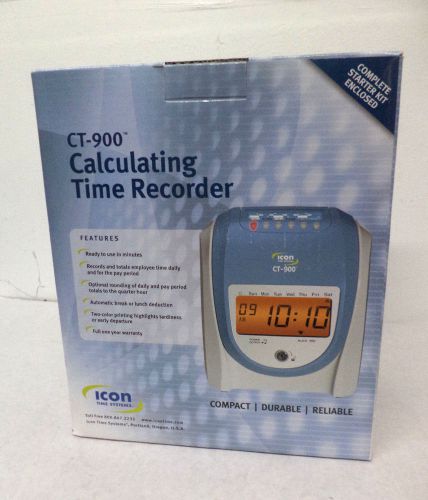 New icon time systems ct-900 calulating time recorder for sale