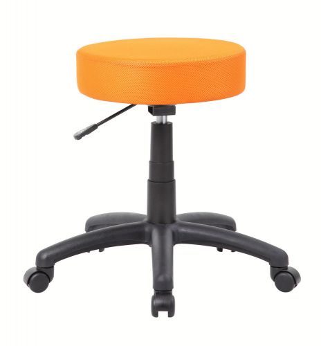 Boss Office Products Height Adjustable Dot Stool with Double Wheel Caster Orange