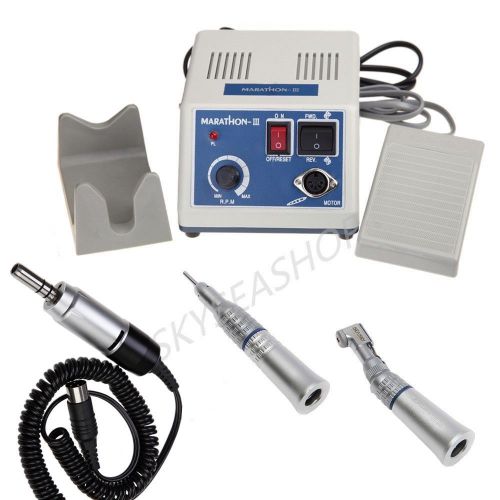 35k rpm dental marathon micro motor drill + straight handpiece + contra angle for sale